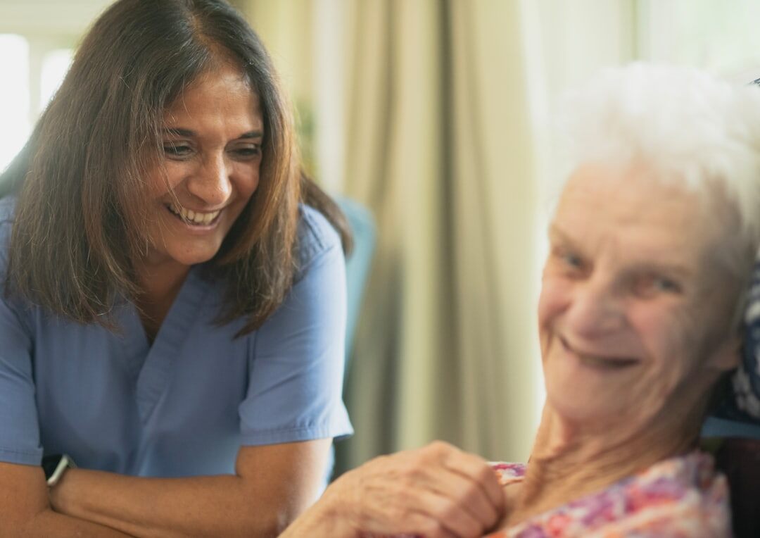 senior woman with caregiver