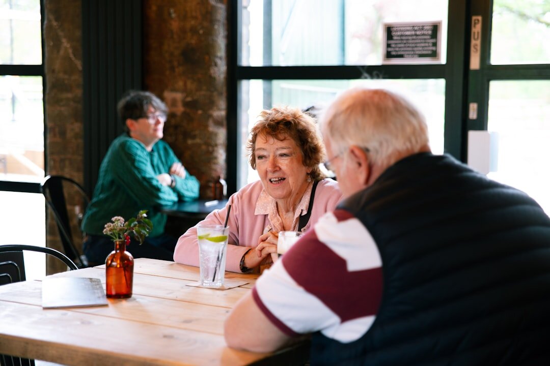 seniors chatting in lounge